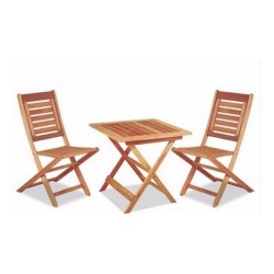 Juego De Mesa Ecomadera Y 2 Sillas Plegables Amancay De Madera | Comprar al mejor precio