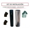 Kit Instalacion Salamandra Complemento Pared Enlozado Negro