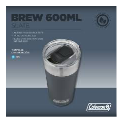 VASO TERMICO COLEMAN BREW 600ML SLATE c/ destapador